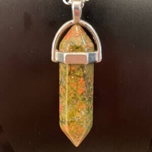 Pretty Unakite Point Necklace - #2